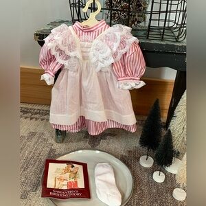 American Girl Doll Samantha Retired Birthday dress w Pinafore